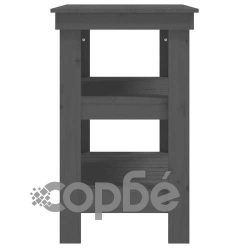Работна маса сива 78,5x50x80 см борово дърво масив ➤ топ цена ➤ sorbe.bg
