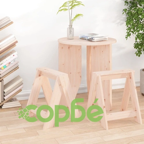 Табуретки, 2 бр, 40x40x45 см, борово дърво масив ➤ топ цена ➤ sorbe.bg