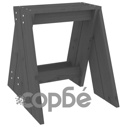 Табуретки, 2 бр, сиви, 40x40x45 см, борово дърво масив ➤ топ цена ➤ sorbe.bg