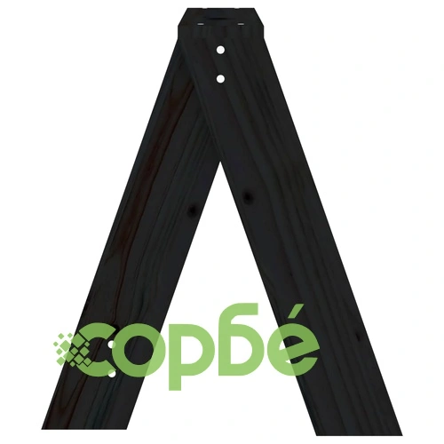 Табуретки, 2 бр, черни, 40x40x45 см, борово дърво масив ➤ топ цена ➤ sorbe.bg