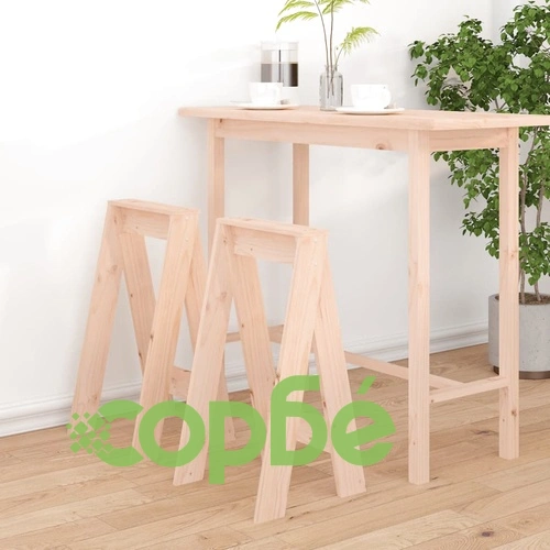 Табуретки, 2 бр, 40x40x75 см, борово дърво масив ➤ топ цена ➤ sorbe.bg