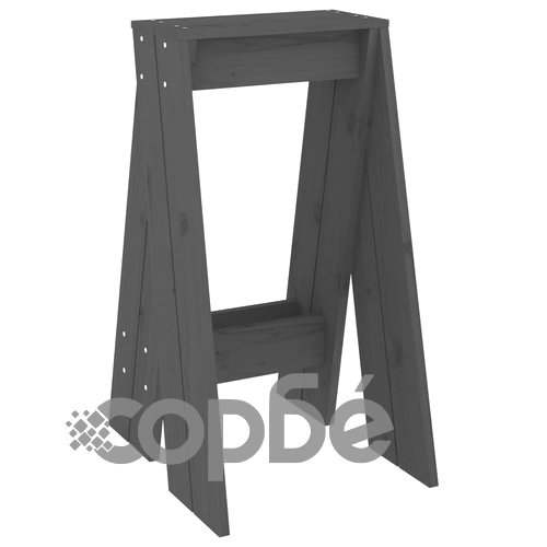 Табуретки, 2 бр, сиви, 40x40x75 см, борово дърво масив ➤ топ цена ➤ sorbe.bg