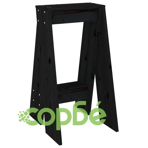 Табуретки, 2 бр, черна, 40x40x75 см, борово дърво масив ➤ топ цена ➤ sorbe.bg