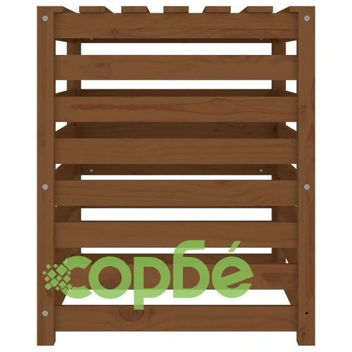 Компостер, меденокафяв, 63,5x63,5x77,5 см, борово дърво масив ➤ топ цена ➤ sorbe.bg