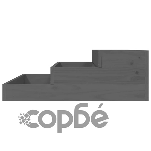 Плантер, сив, 78x78x27 см, борово дърво масив ➤ топ цена ➤ sorbe.bg