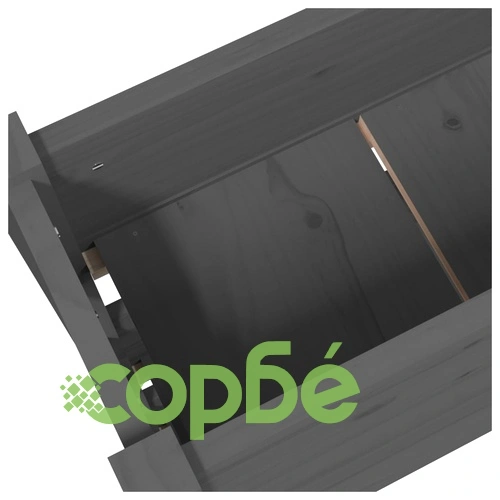 Плантер, сив, 77x25x104,5 см, борово дърво масив ➤ топ цена ➤ sorbe.bg