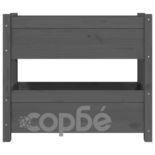 Плантер, сив, 77x25x66 см, борово дърво масив ➤ топ цена ➤ sorbe.bg