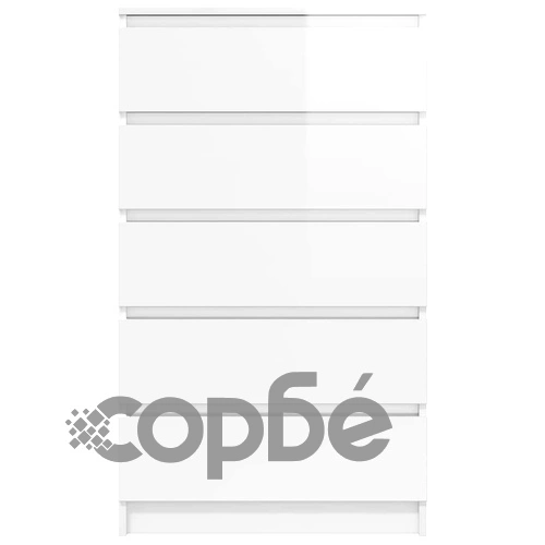 Скрин с чекмеджета, бял гланц, 60x36x103 см, инженерно дърво ➤ топ цена ➤ sorbe.bg