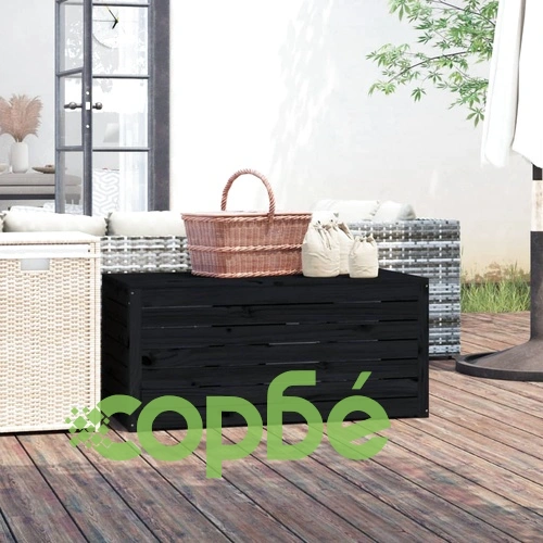 Градинска кутия черна 101x50,5x46,5 см масивна борова дървесина ➤ топ цена ➤ sorbe.bg