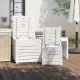 Комплект градински кутии от 3 части, бели, масивно дърво бор