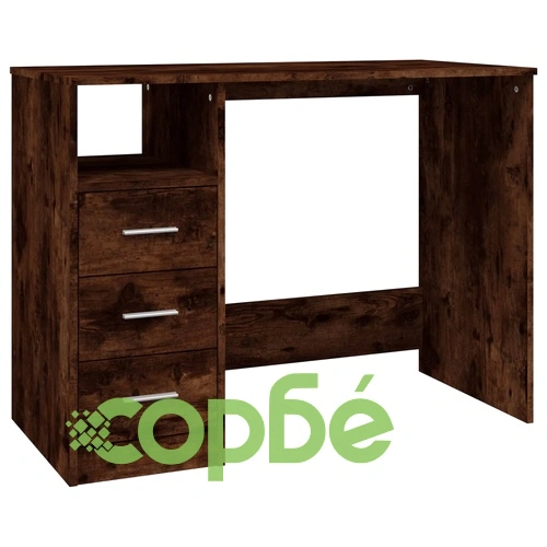 Бюро с чекмеджета, опушен дъб, 102x50x76 см, инженерно дърво ➤ топ цена ➤ sorbe.bg