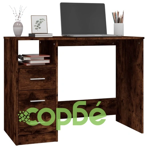 Бюро с чекмеджета, опушен дъб, 102x50x76 см, инженерно дърво ➤ топ цена ➤ sorbe.bg