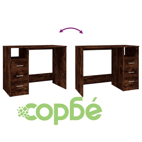 Бюро с чекмеджета, опушен дъб, 102x50x76 см, инженерно дърво ➤ топ цена ➤ sorbe.bg