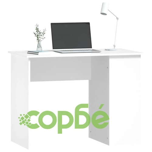 Бюро, бяло, 100x55x75 см, инженерно дърво ➤ топ цена ➤ sorbe.bg