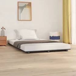 Рамка за легло, сива, бор масив, 150x200 cм