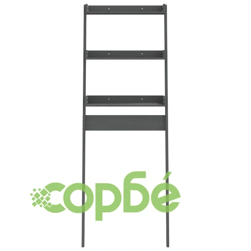 Етажерка за тоалетна, сива, 63,5x32x179 см, борово дърво масив ➤ топ цена ➤ sorbe.bg