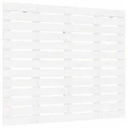 Стенна табла за спалня, бяла, 96x3x91,5 см, борово дърво масив