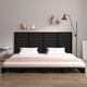 Стенна табла за спалня, черна, 156x3x91,5см, борово дърво масив