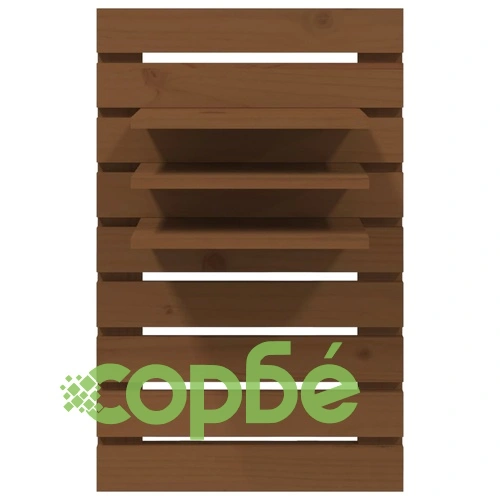 Нощни рафтове за стена, 2 бр, меденокафяви, борово дърво масив ➤ топ цена ➤ sorbe.bg