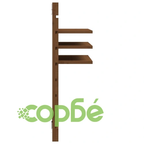 Нощни рафтове за стена, 2 бр, меденокафяви, борово дърво масив ➤ топ цена ➤ sorbe.bg