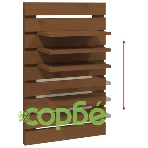 Нощни рафтове за стена, 2 бр, меденокафяви, борово дърво масив ➤ топ цена ➤ sorbe.bg