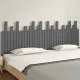 Стенна табла за спалня, сива, 204x3x80 см, борово дърво масив