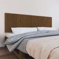 Стенна табла за спалня, меденокафява, 204x3x60 см, бор масив