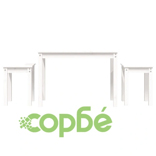 Стифиращи маси, 3 бр, бели, бор масив ➤ топ цена ➤ sorbe.bg