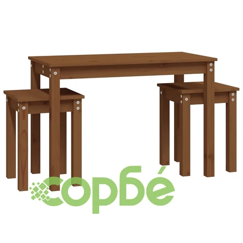 Стифиращи маси, 3 бр, меденокафяви, бор масив ➤ топ цена ➤ sorbe.bg