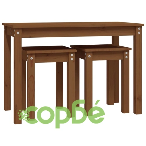 Стифиращи маси, 3 бр, меденокафяви, бор масив ➤ топ цена ➤ sorbe.bg