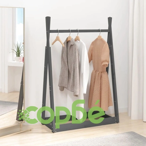 Етажерка за дрехи сива 100x45x150 см бор масив ➤ топ цена ➤ sorbe.bg