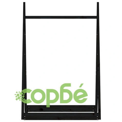 Етажерка за дрехи черна 100x45x150 см бор масив ➤ топ цена ➤ sorbe.bg