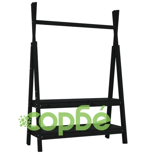 Етажерка за дрехи черна 100x45,5x150 см бор масив ➤ топ цена ➤ sorbe.bg