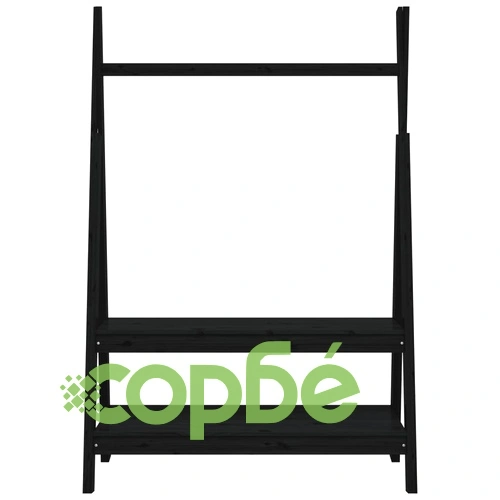 Етажерка за дрехи черна 100x45,5x150 см бор масив ➤ топ цена ➤ sorbe.bg