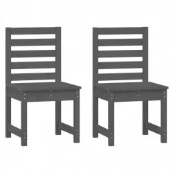 Градински столове 2 бр сиви 40,5x48x91,5 см бор масив