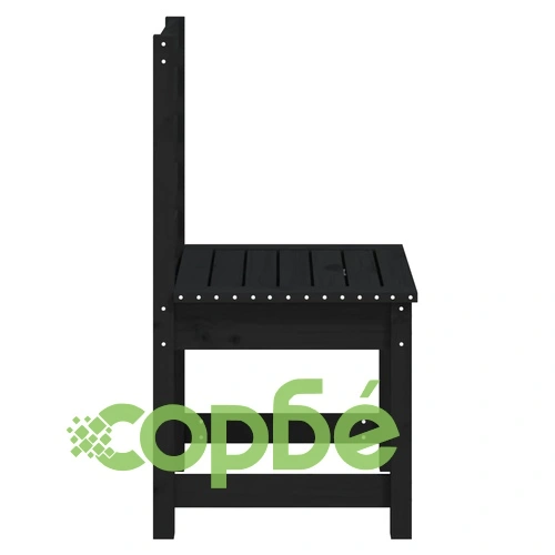 Градински столове 2 бр черни 50x48x91,5 см борово дърво масив ➤ топ цена ➤ sorbe.bg