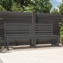 Градинска пейка сива 201,5 см борово дърво масив