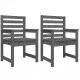 Градински столове 2 бр сиви 40,5x48x91,5 см бор масив