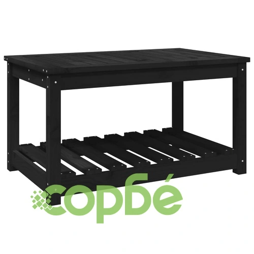 Градинска маса черна 82,5x50,5x45 см масивна борова дървесина ➤ топ цена ➤ sorbe.bg