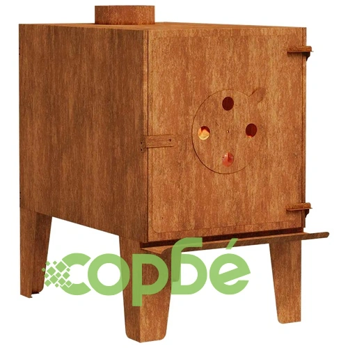 Пещ за къмпинг 35x50x55 см кортенова стомана  ➤ топ цена ➤ sorbe.bg