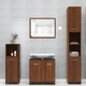 Шкаф за баня, кафяв дъб, 30x30x95 см, инженерно дърво