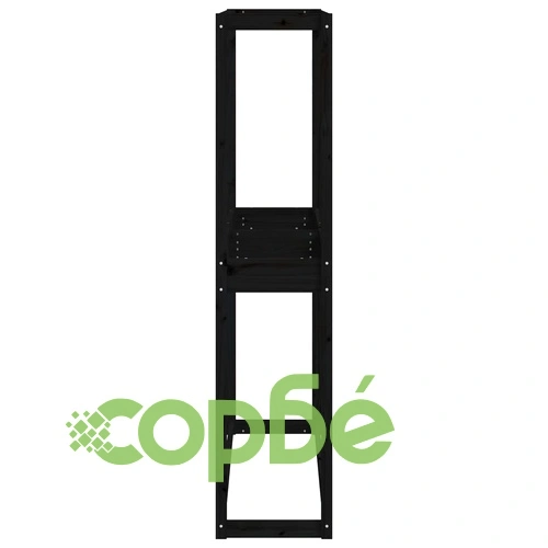 Стелаж за гуми, черен, 120x40x180 см, борово дърво масив ➤ топ цена ➤ sorbe.bg