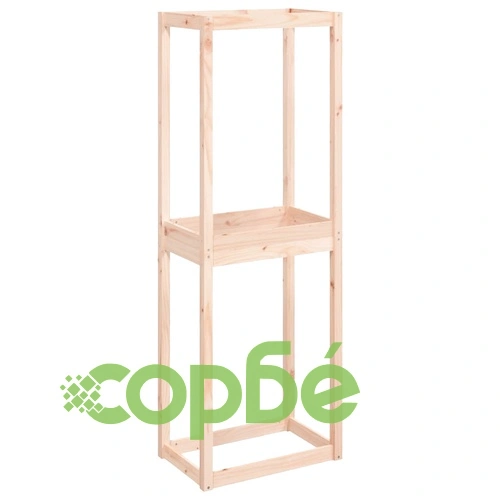 Стелаж за гуми, 63x40x180 см, борово дърво масив ➤ топ цена ➤ sorbe.bg