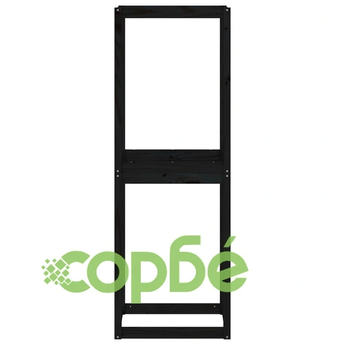 Стелаж за гуми, черен, 63x40x180 см, борово дърво масив ➤ топ цена ➤ sorbe.bg