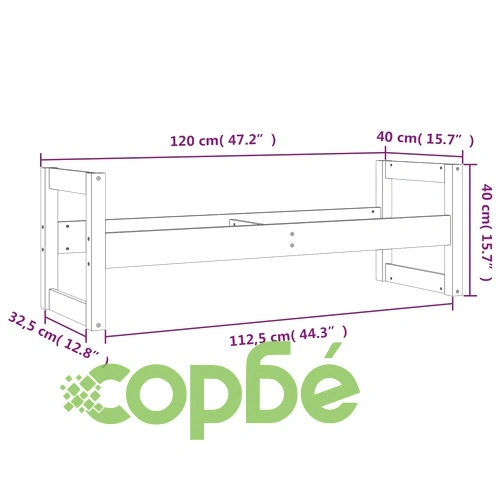 Стелаж за гуми, 120x40x40 см, борово дърво масив ➤ топ цена ➤ sorbe.bg