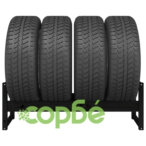 Стелаж за гуми, черен, 120x40x40 см, борово дърво масив ➤ топ цена ➤ sorbe.bg