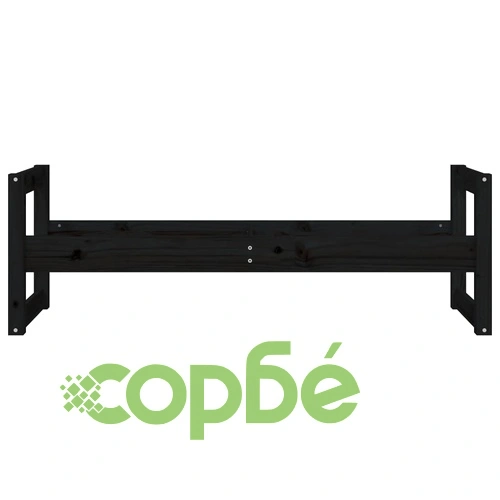 Стелаж за гуми, черен, 120x40x40 см, борово дърво масив ➤ топ цена ➤ sorbe.bg