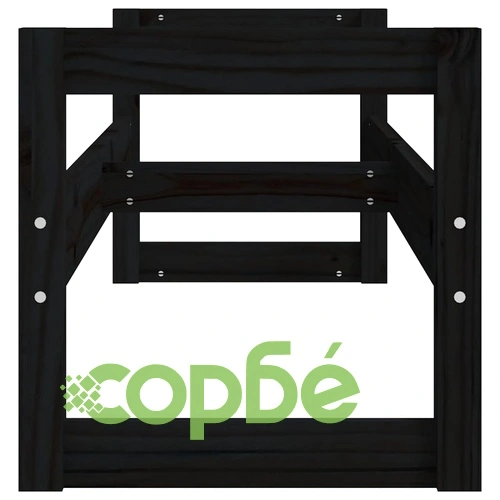 Стелаж за гуми, черен, 120x40x40 см, борово дърво масив ➤ топ цена ➤ sorbe.bg