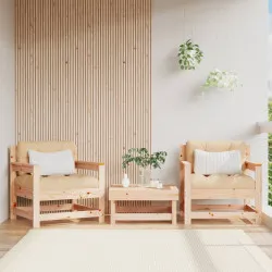 Градински столове с възглавници, 2 бр, бор масив