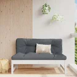 Среден диван, бял, 120x80 см, борово дърво масив